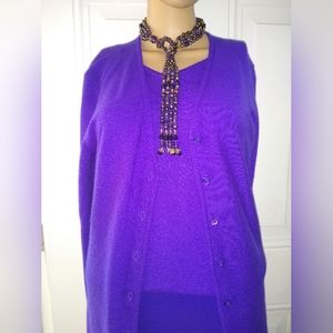 ESCADA S 36 2 PC 100% CASHMERE SWEATER CARDIGAN SET M